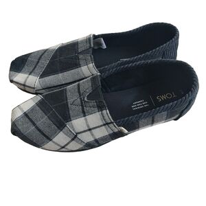 TOMS Women's Black and White Checkered Loafers